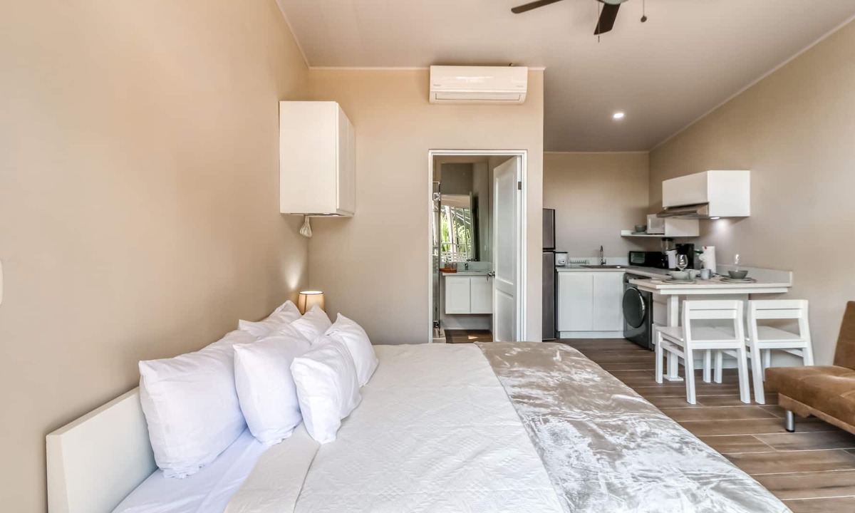 Jaco Apartment | Second Floor Studio with Shared Pool, Partial AC, and Private Washer/Dryer!